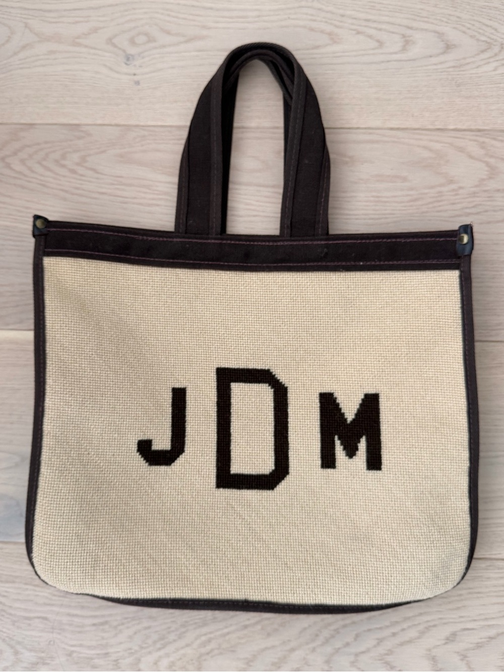 vintage monogrammed needlepoint bag
